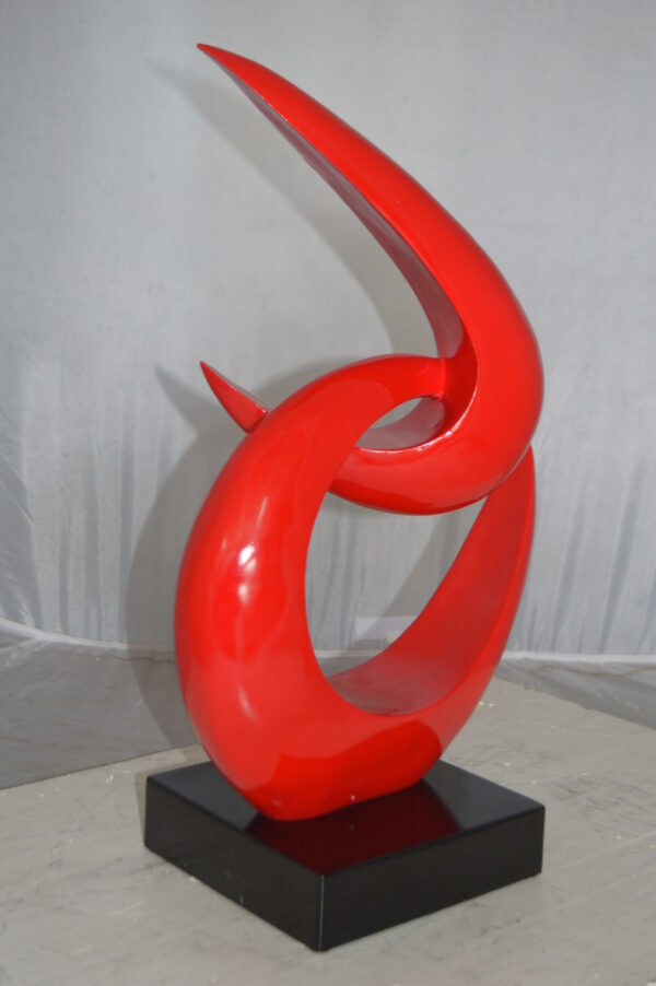 Modern Art Red Boomerang Statue made of Resin -  Size: 13"L x 8"W x 23"H. - Image 8