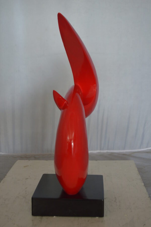Modern Art Red Boomerang Statue made of Resin -  Size: 13"L x 8"W x 23"H. - Image 9