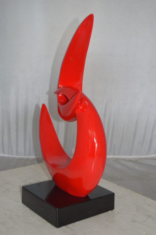 Modern Art Red Boomerang Statue made of Resin -  Size: 13"L x 8"W x 23"H. - Image 10