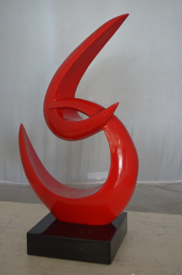 Modern Art Red Boomerang Statue made of Resin -  Size: 13"L x 8"W x 23"H. - Image 11
