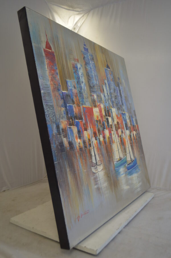 City - Painting on Canvas by Aron Z. -  Size: 39"L x 39"W - Image 10