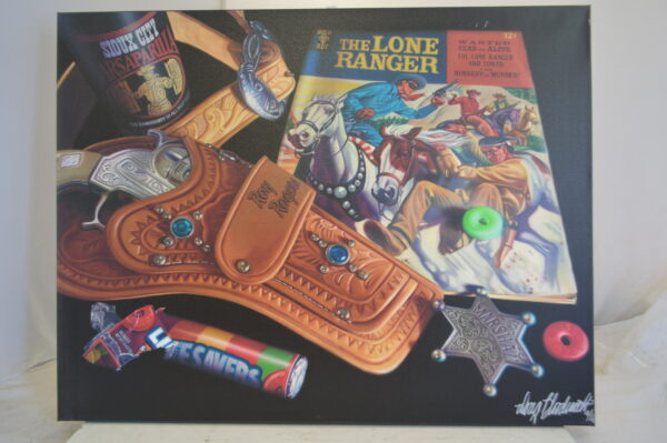 Lone Rangery Painting on Canvas by Doug Bloodworth -  Size: 37"L x 28"W - Image 4