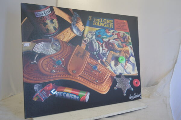 Lone Rangery Painting on Canvas by Doug Bloodworth -  Size: 37"L x 28"W - Image 11