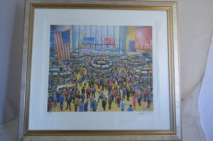 NY Stock Market Painting by Ari Gradus -  Size: 37"L x 34"W