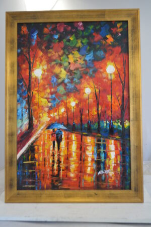 Paris Rain by Painting by unknown -  Size: 29"L x 41"W