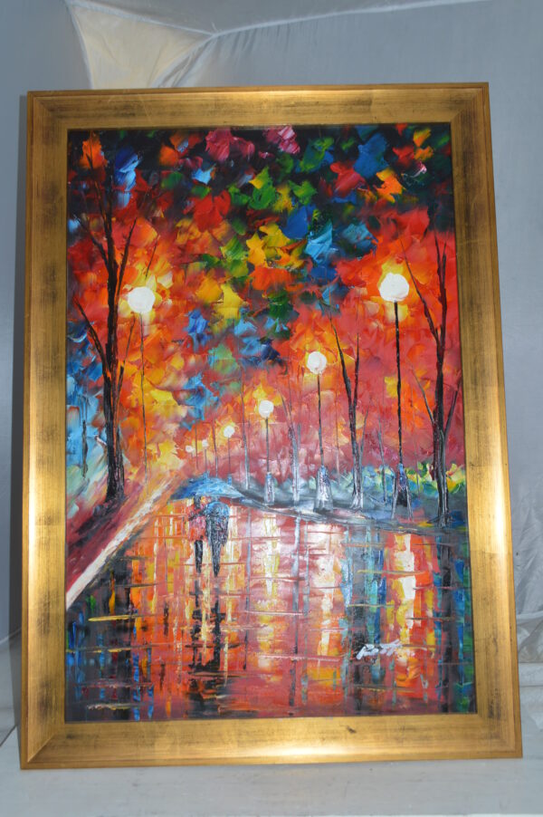 Paris Rain by Painting by unknown -  Size: 29"L x 41"W - Image 3