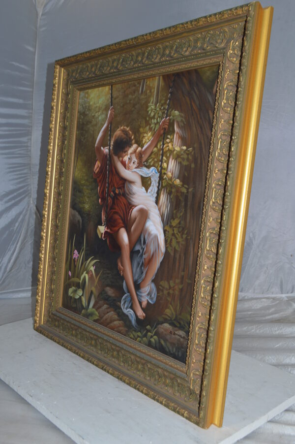 Lovers on a Swing  by D. Swinson -  Size: 26"L x 31"W - Image 4