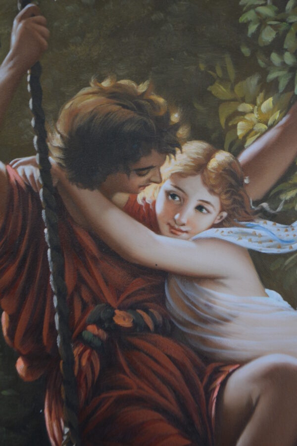 Lovers on a Swing  by D. Swinson -  Size: 26"L x 31"W - Image 12
