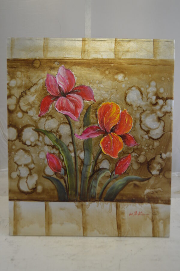 Floral Painting by N. Frankin -  Size: 20"L x 24"W - Image 2