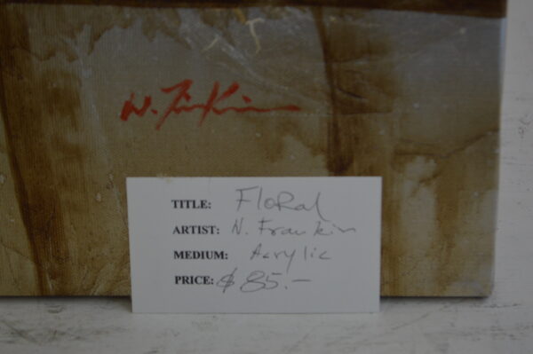 Floral Painting by N. Frankin -  Size: 20"L x 24"W - Image 4