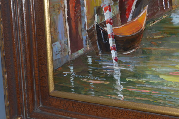 Venice Painting by J. Bowman -  Size: 49"L x 37"W - Image 3