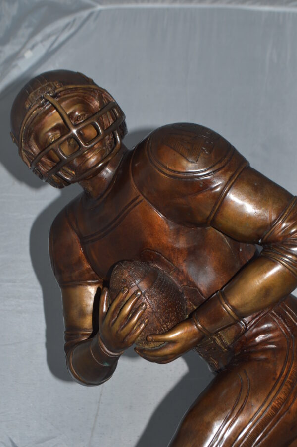 Football player Bronze Statue -  Size: 30"L x 12"W x 36"H. - Image 10