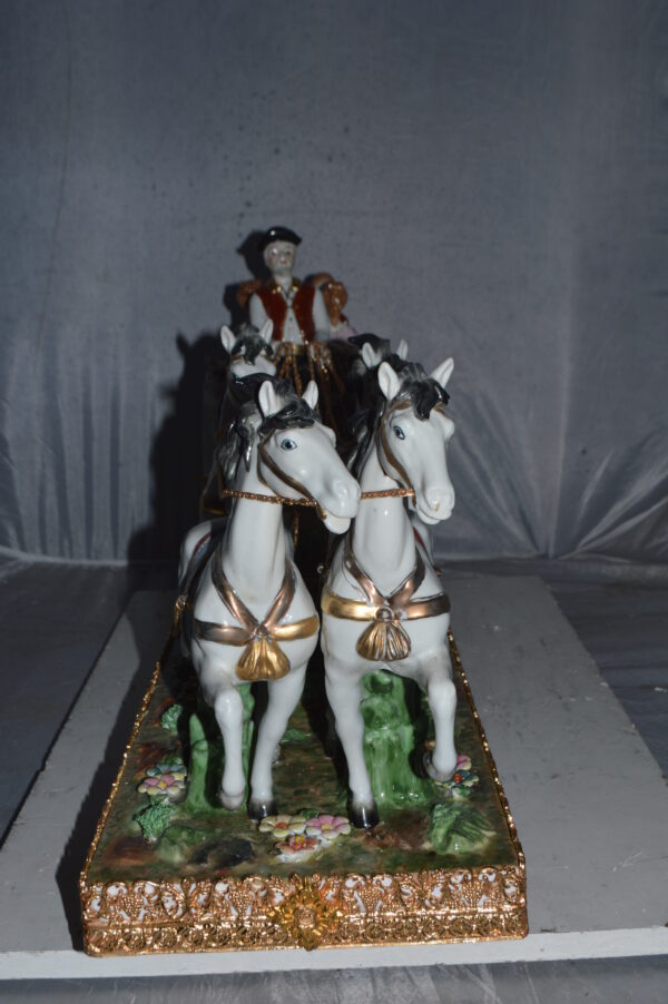 Porcelain Carriage with 4 young Girls Drinking Tea -  Size: 41"L x 10"W x 18"H. - Image 5