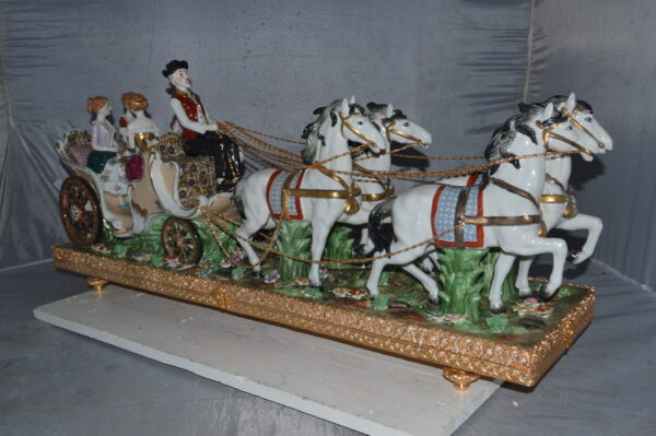 Porcelain Carriage with 4 young Girls Drinking Tea -  Size: 41"L x 10"W x 18"H. - Image 6