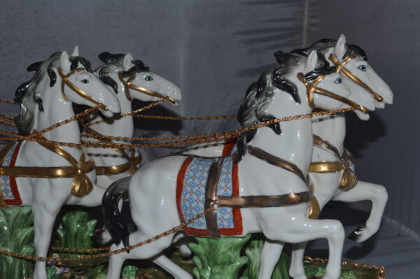 Porcelain Carriage with 4 young Girls Drinking Tea -  Size: 41"L x 10"W x 18"H. - Image 7