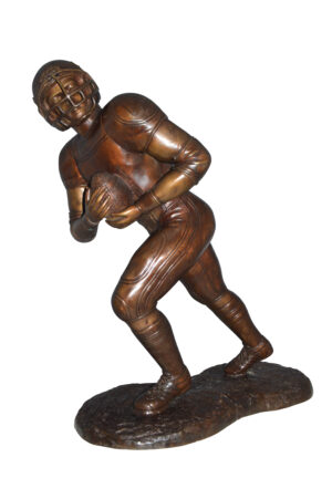 Football player Bronze Statue -  Size: 30"L x 12"W x 36"H.