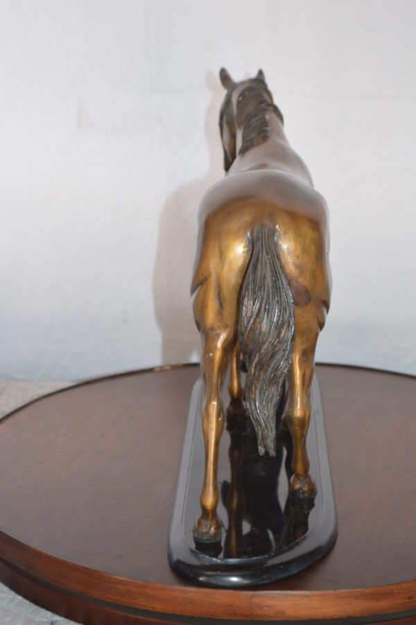 Girl Kisses Her Horse Bronze Statue on Marble Base -  Size: 23"L x 6"W x 15"H. - Image 10