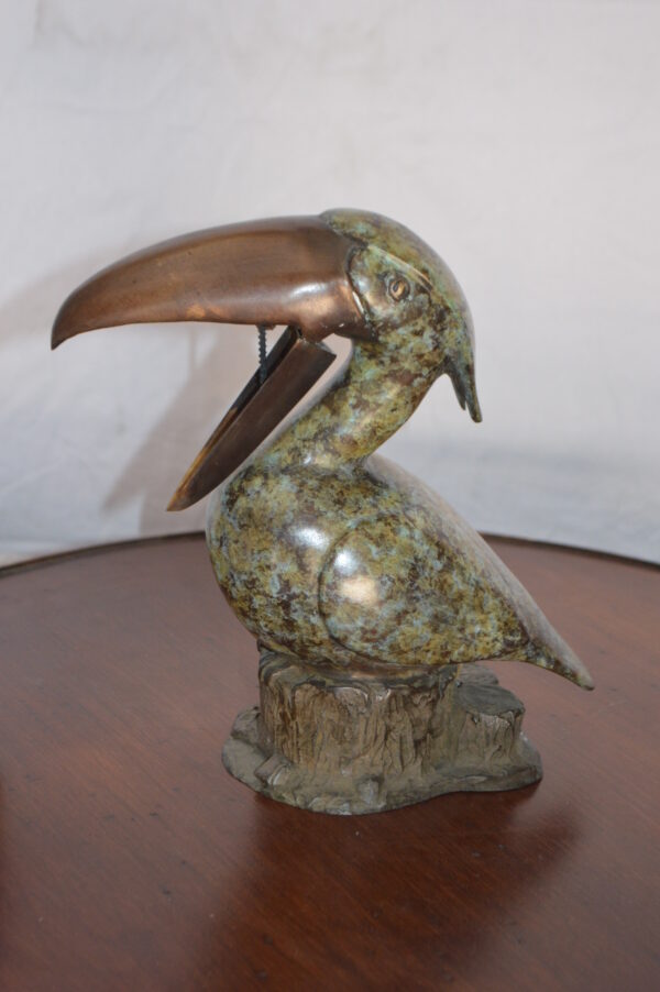 Toucan Bird Bronze Statue Fountain Small -  Size: 10"L x 5"W x 10"H. - Image 2