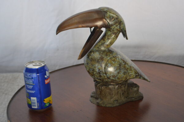 Toucan Bird Bronze Statue Fountain Small -  Size: 10"L x 5"W x 10"H. - Image 3