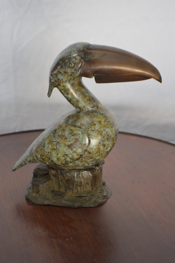 Toucan Bird Bronze Statue Fountain Small -  Size: 10"L x 5"W x 10"H. - Image 7