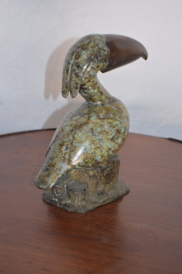 Toucan Bird Bronze Statue Fountain Small -  Size: 10"L x 5"W x 10"H. - Image 8