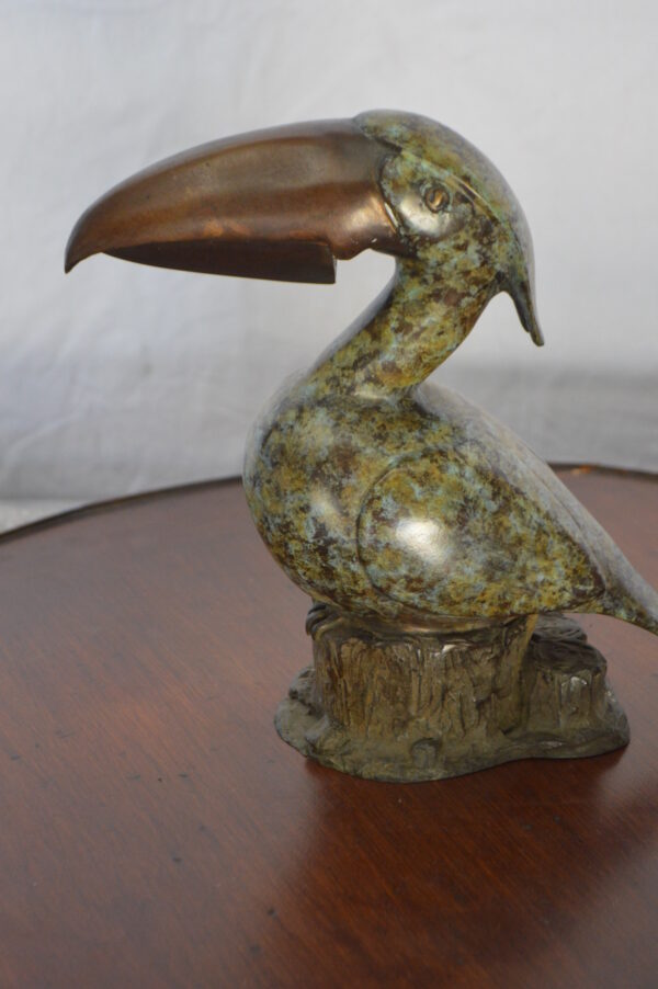 Toucan Bird Bronze Statue Fountain Small -  Size: 10"L x 5"W x 10"H. - Image 11