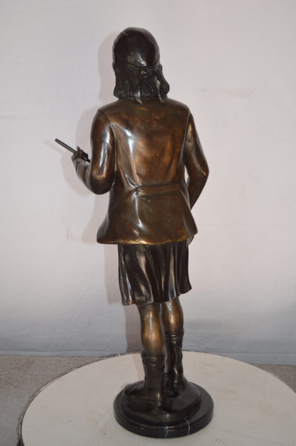 Geronimo Bronze Statue Mounted on a Marble Base -  Size: 10"L x 8"W x 31"H. - Image 6