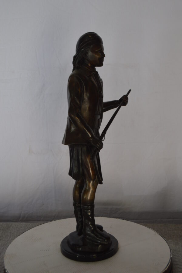 Geronimo Bronze Statue Mounted on a Marble Base -  Size: 10"L x 8"W x 31"H. - Image 8