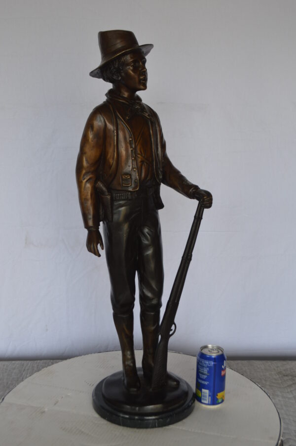 Texas Jack Bronze Statue Mounted on a Marble Base -  Size: 11"L x 9"W x 31"H. - Image 4