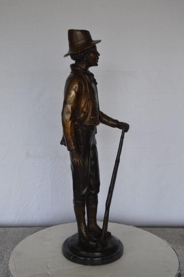 Texas Jack Bronze Statue Mounted on a Marble Base -  Size: 11"L x 9"W x 31"H. - Image 5