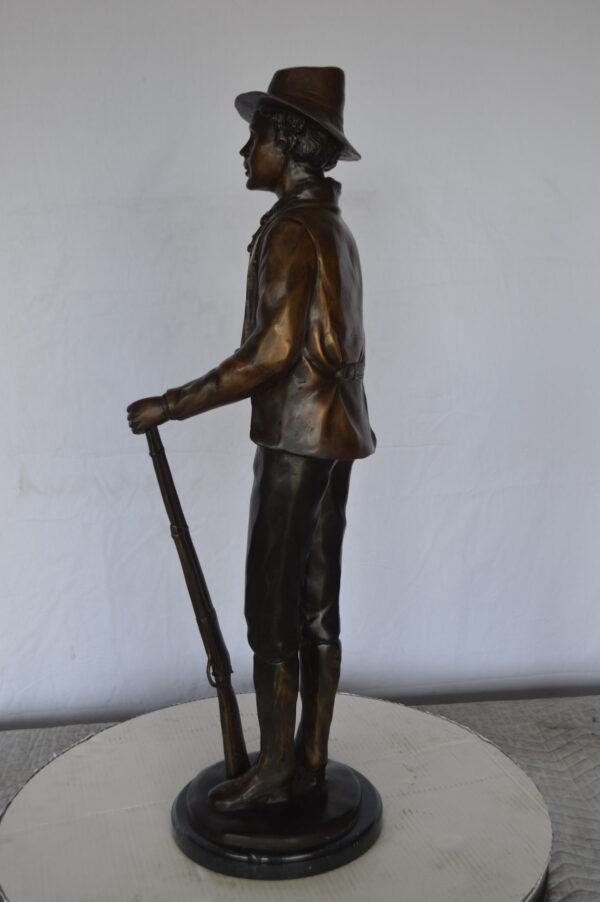 Texas Jack Bronze Statue Mounted on a Marble Base -  Size: 11"L x 9"W x 31"H. - Image 8