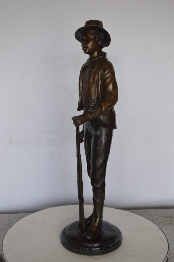 Texas Jack Bronze Statue Mounted on a Marble Base -  Size: 11"L x 9"W x 31"H. - Image 10