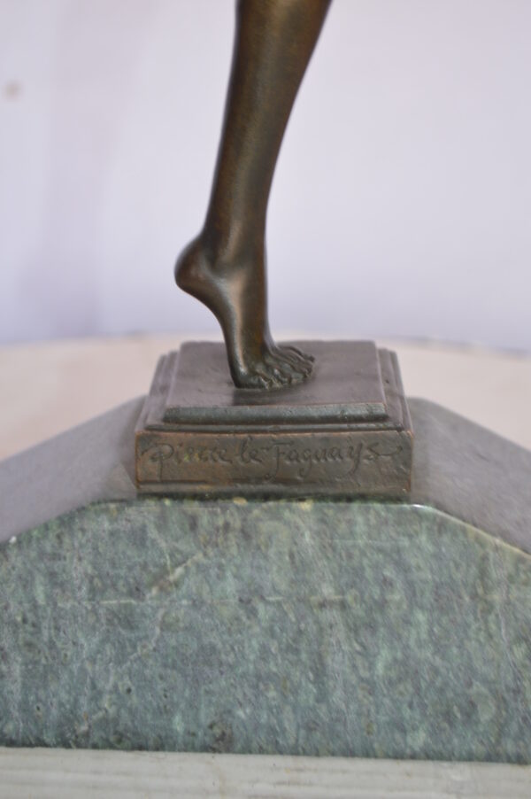 Woman Fighter with Sword Bronze Statue -  Size: 19"L x 5"W x 20"H. - Image 2