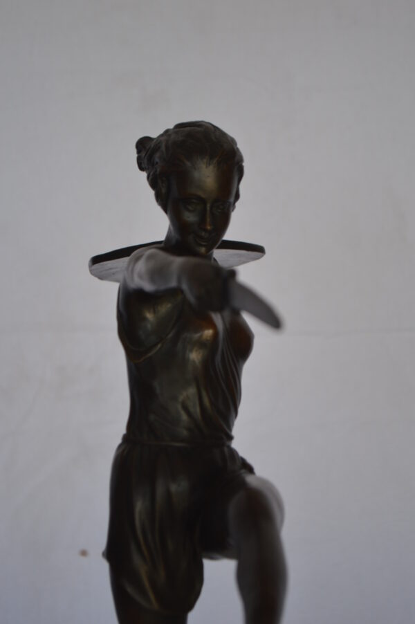 Woman Fighter with Sword Bronze Statue -  Size: 19"L x 5"W x 20"H. - Image 5