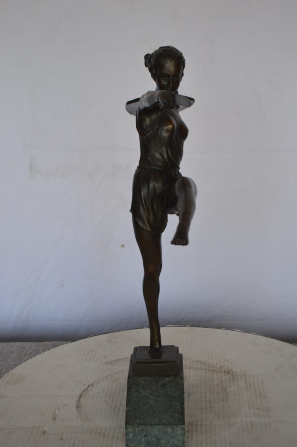 Woman Fighter with Sword Bronze Statue -  Size: 19"L x 5"W x 20"H. - Image 6