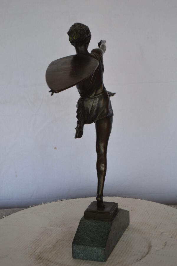 Woman Fighter with Sword Bronze Statue -  Size: 19"L x 5"W x 20"H. - Image 10