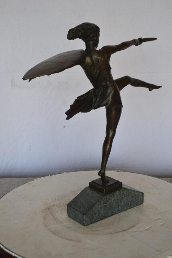 Woman Fighter with Sword Bronze Statue -  Size: 19"L x 5"W x 20"H. - Image 11