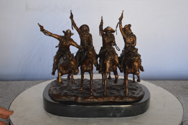 Coming Thru The Rye Small Remington Replica - Orrville Marble Base Bronze Statue, 14"L x 9"W x 13"H - Image 5