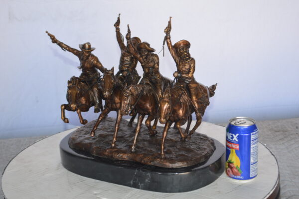 Coming Thru The Rye Small Remington Replica - Orrville Marble Base Bronze Statue, 14"L x 9"W x 13"H - Image 8