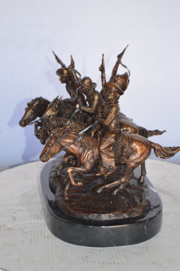 Coming Thru The Rye Small Remington Replica - Orrville Marble Base Bronze Statue, 14"L x 9"W x 13"H - Image 6