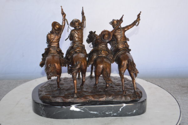 Coming Thru The Rye Small Remington Replica - Orrville Marble Base Bronze Statue, 14"L x 9"W x 13"H - Image 9