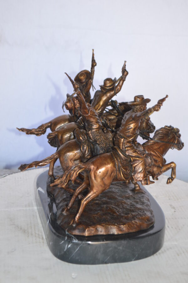Coming Thru The Rye Small Remington Replica - Orrville Marble Base Bronze Statue, 14"L x 9"W x 13"H - Image 10
