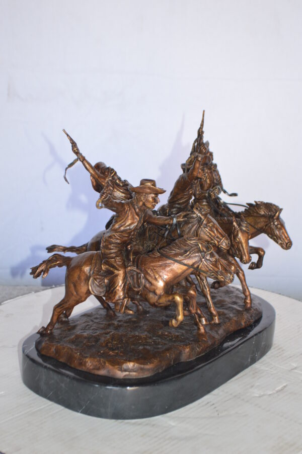 Coming Thru The Rye Small Remington Replica - Orrville Marble Base Bronze Statue, 14"L x 9"W x 13"H - Image 11