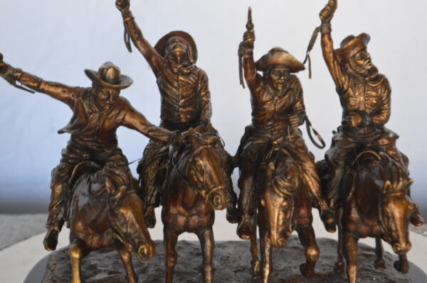 Coming Thru The Rye Small Remington Replica - Orrville Marble Base Bronze Statue, 14"L x 9"W x 13"H - Image 12