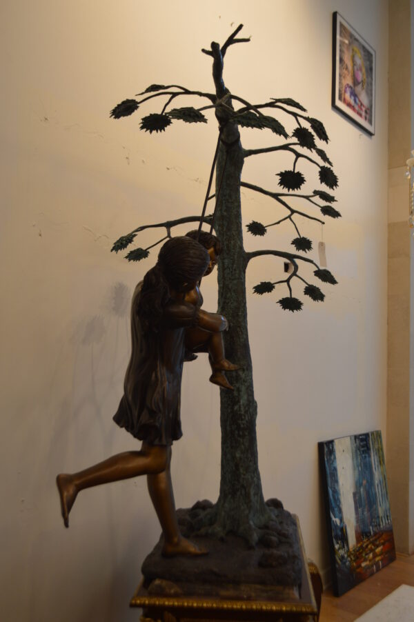 Swing Set Under A Three Bronze Statue -  Size: 60"L x 33"W x 60"H. - Image 9