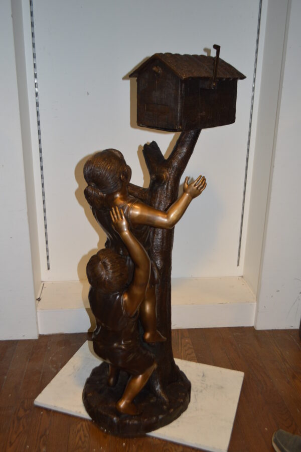 Two Kids Climbing A Mailbox -  Size: 30"L x 21"W x 57"H. - Image 9