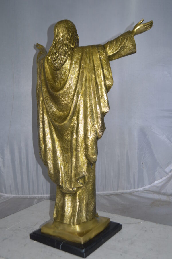 Jesus Opens His Hands Bronze Statue -  Size: 10"L x 21"W x 32"H. - Image 7