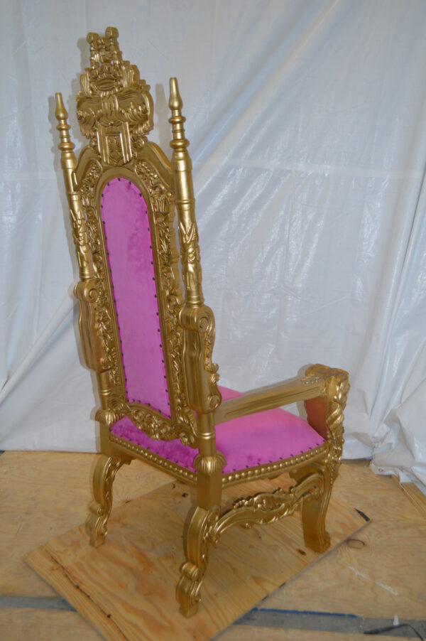 Gold and Pink Lion Chair -  Size: 26"L x 36"W x 71"H. - Image 7