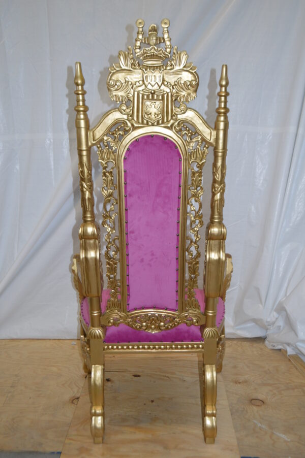 Gold and Pink Lion Chair -  Size: 26"L x 36"W x 71"H. - Image 8