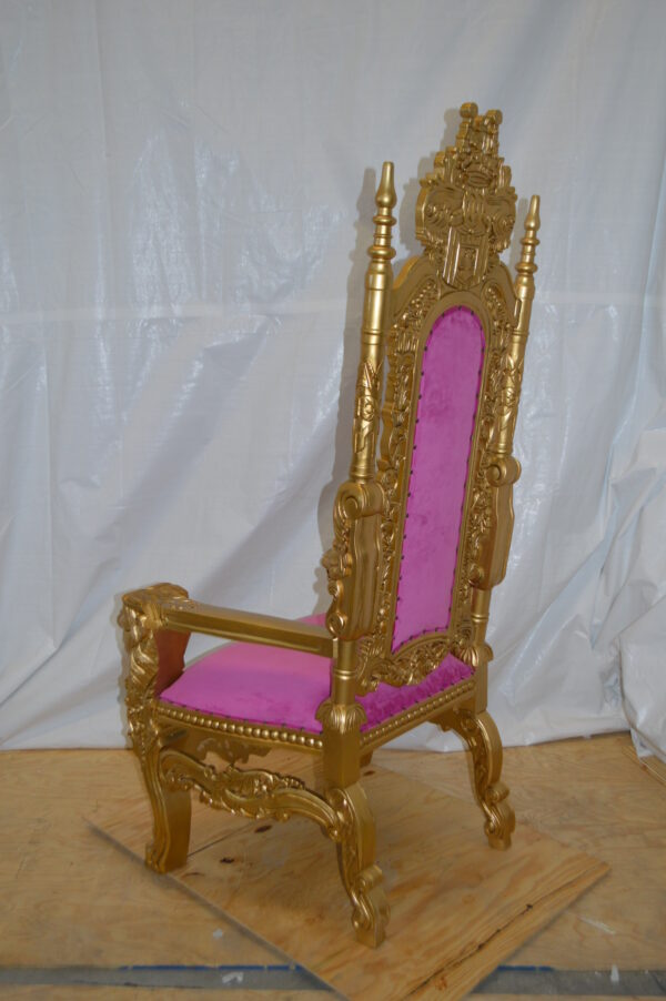 Gold and Pink Lion Chair -  Size: 26"L x 36"W x 71"H. - Image 9